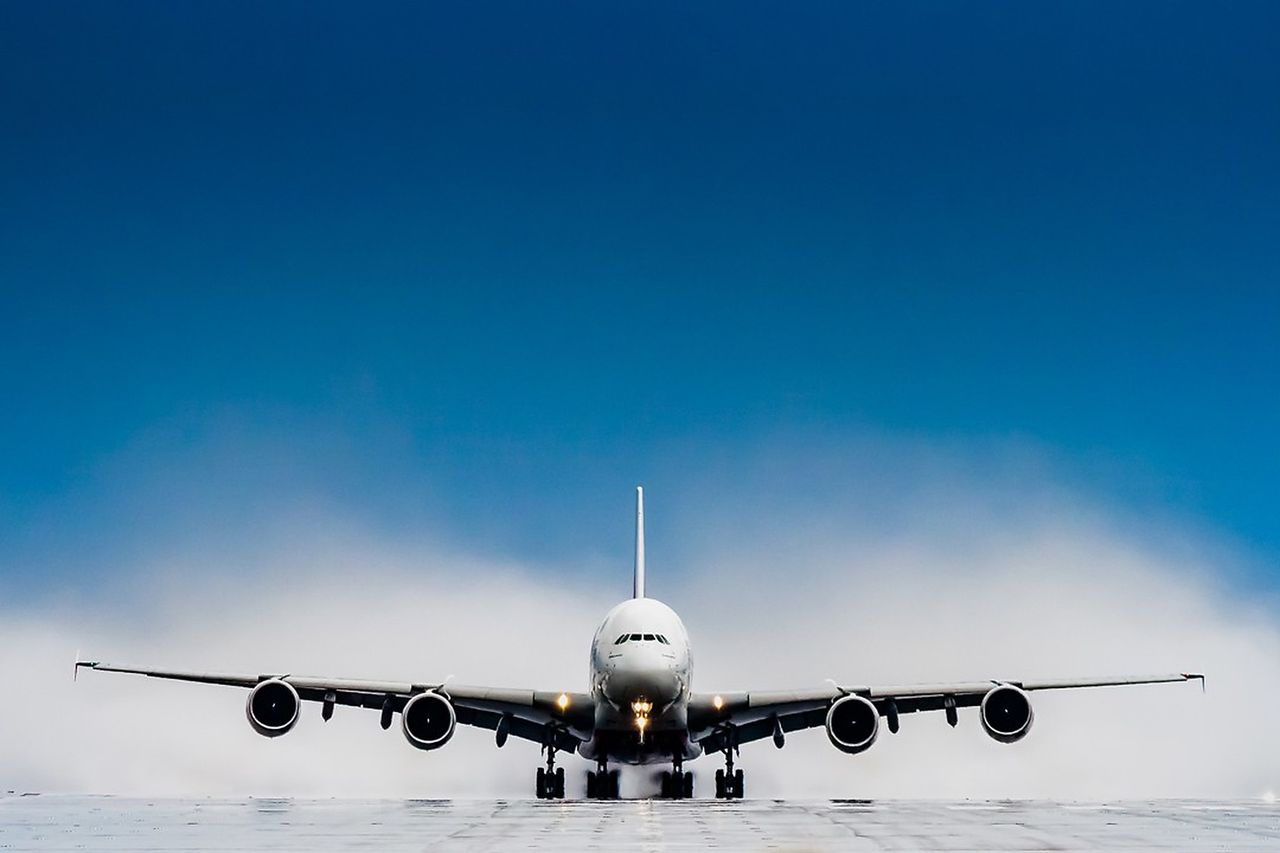 Passenger aircraft on the runway