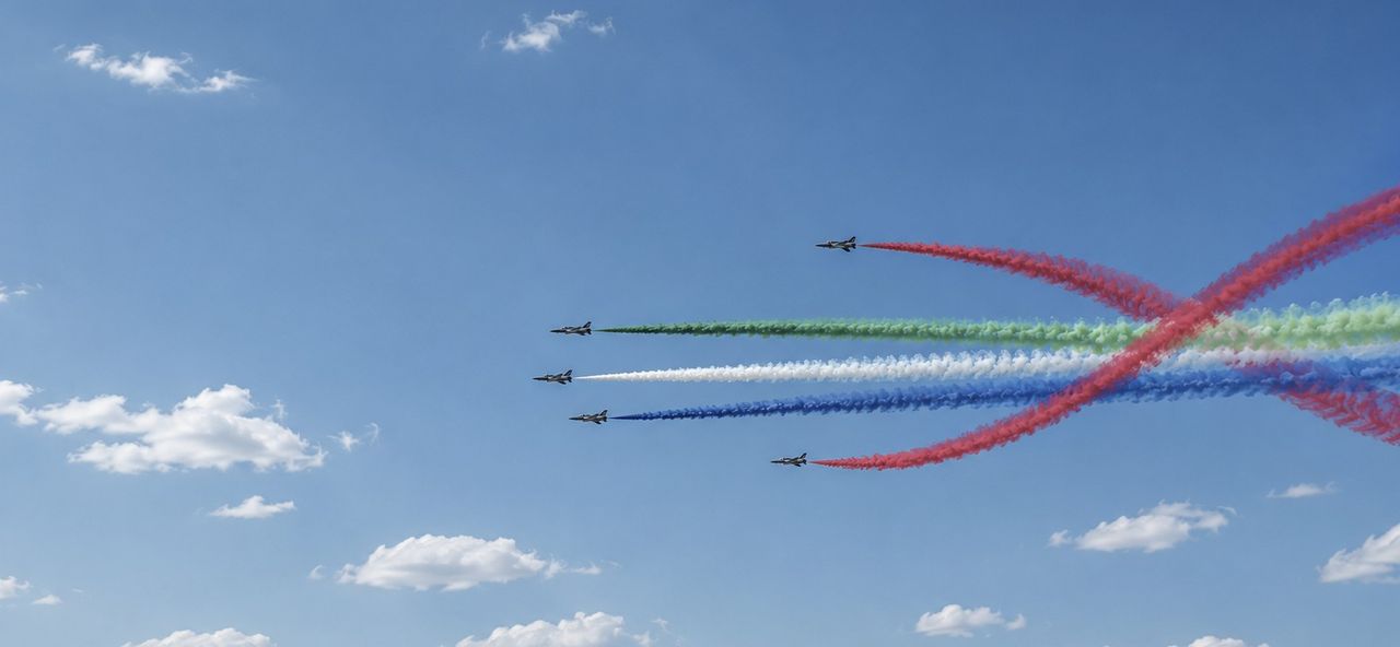 Aerobatic display at Farnborough International Airshow 2026
